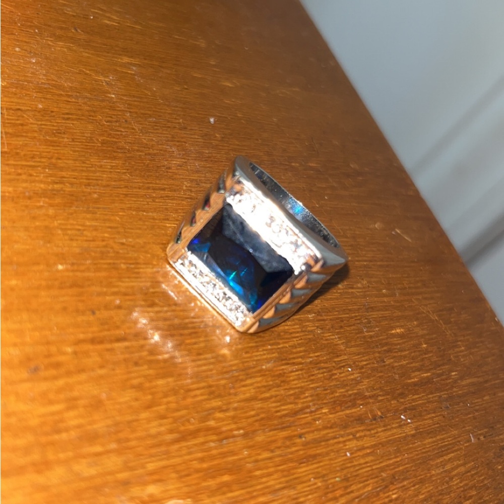 Silver Ring With Blue Gemstone - image 1